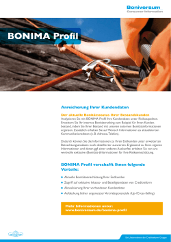 Produktblatt BONIMA Profil - Creditreform Boniversum GmbH