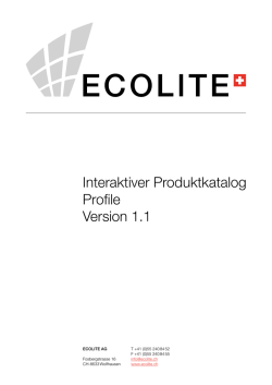 Interaktiver Produktkatalog Profile Version 1.1