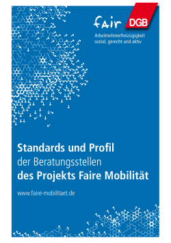 Standards und Profil der Beratungsstellen des Projekts Faire Mobilität