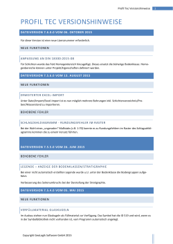 Versionshinweise Profil Tec 7.6 vom 06.10.2015