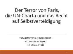 Der Terror von Paris, die UN-Charta und das Recht auf