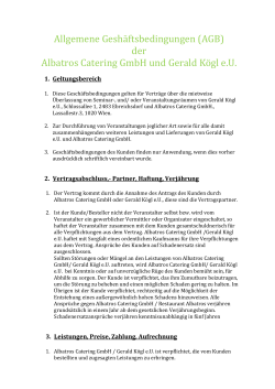 Allgemene Geshäftsbedingungen (AGB) der Albatros Catering