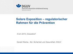 Solare Exposition – regulatorischer Rahmen für die Prävention