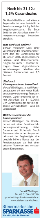 Noch bis 31.12.: 1,5% Garantiezins