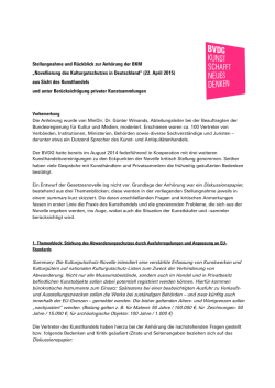 BVDG Stellungnahme zur mündlichen Anhörung