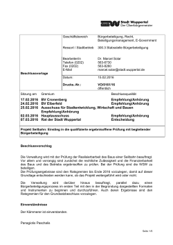 17.02.2016 BV Cronenberg Empfehlung/Anhörung 24.02.2016 BV