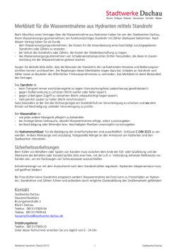 Merkblatt Hydrantenstandrohr
