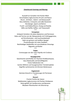 Osterbrunch Sonntag und Montag Auswahl an Cerealien mit frischer