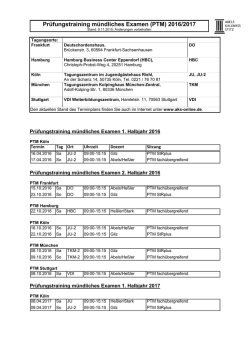 Prüfungstraining mündliches Examen (PTM) 2016/2017