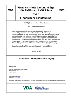 VDA Standardisierte Ladungstr&auml;ger f&uuml;r PKW
