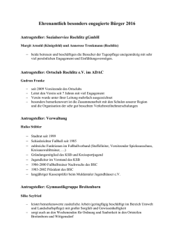 Ehrenamtlich besonders engagierte B&uuml;rger 2016