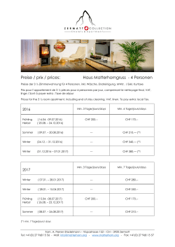 Preise / prix / prices: Haus Matterhorngruss - 4