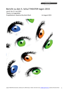 Bericht zu den 5. Schul THEATER tagen 2015