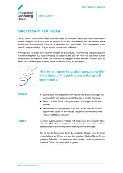 Innovation in 120 Tagen - ICG Integrated Consulting Group
