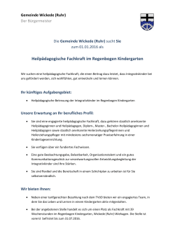 Heilp&auml;dagogische Fachkraft im Regenbogen Kindergarten
