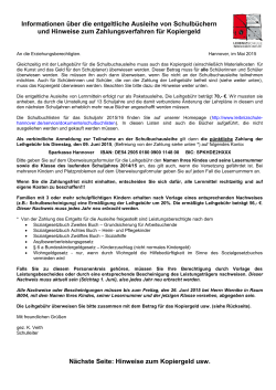Informationen &uuml;ber die entgeltliche Ausleihe von