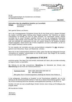 Informationen &uuml;ber die entgeldliche