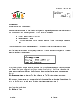 Öffnungszeiten: - Schule Hilzingen