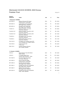 Weinhandel UVA-EVA SCHIESS, 8934 Knonau Preisliste Privat
