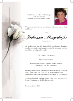 Johanna Mayrhofer - Bestattung Lesiak