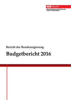 Budgetbericht 2016 - Bundesministerium für Finanzen