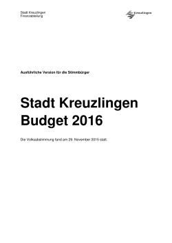 Stadt Kreuzlingen Budget 2016