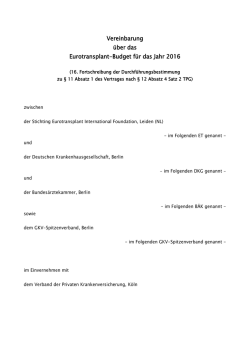 Vereinbarung ET-Budget 2016 - GKV