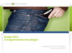 1. Budget 2016 - Schule Kreuzlingen