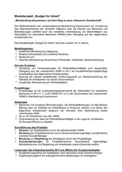 Modellprojekt &bdquo;Budget f&uuml;r Arbeit&ldquo;