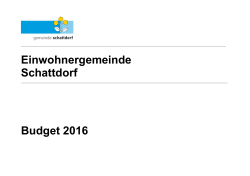 Einwohnergemeinde Schattdorf Budget 2016