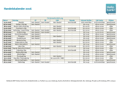 Handelskalender 2016