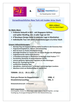 Vorweihnachtliches New York mit Insider Artur Stark