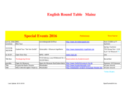 Special Events 2016 - The English Round Table