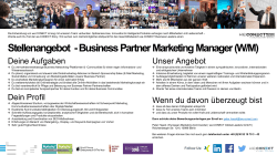 Stellenangebot - Business Partner Marketing Manager (W/M)