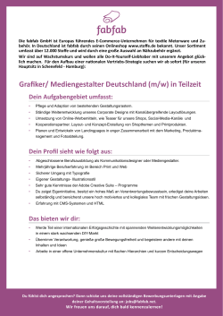 Grafiker/ Mediengestalter Deutschland (m/w) in Teilzeit