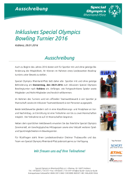Ausschreibung - Special Olympics Deutschland