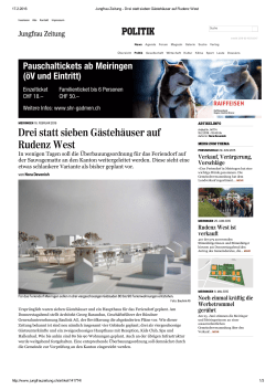 Drei statt sieben G&auml;steh&auml;user auf Rudenz West