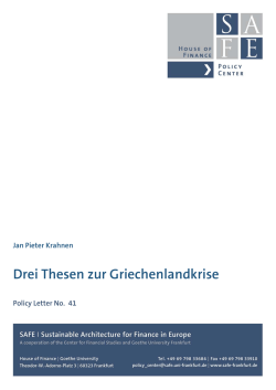 Drei Thesen zur Griechenlandkrise