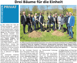 Drei B&auml;ume f&uuml;r die Einheit - VR-Bank Werra