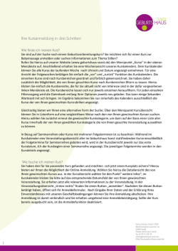 Ihre Kursanmeldung in drei Schritten