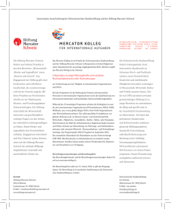 Die Stiftung Mercator Schweiz f&ouml;rdert und initiiert Projekte in den