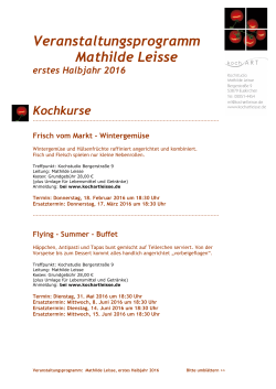 Veranstaltungsprogramm Mathilde Leisse - koch ART