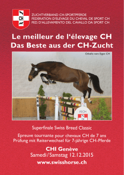 CH-Pferde am CHI Genf 2015 - Zuchtverband CH Sportpferde