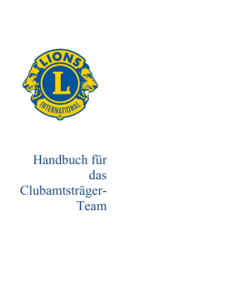 Handbuch f&uuml;r das Clubamtstr&auml;ger- Team