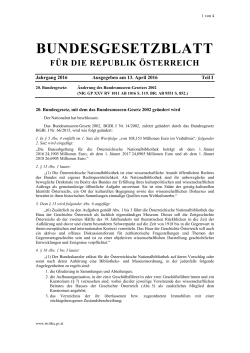 Bundesgesetzbatt für die Republik Österreich, Änderung des