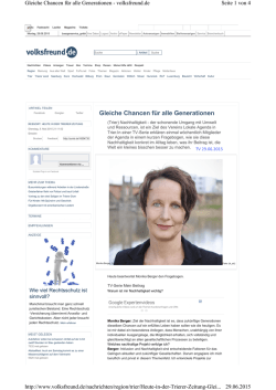 Gleiche Chancen f&uuml;r alle Generationen