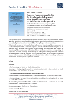 Duncker & Humblot Wirtschaftsrecht