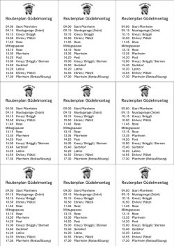 Routenplan Güdelmontag Routenplan Güdelmontag Routenplan