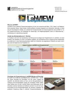 Informationen &uuml;ber das Praktikum