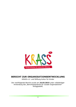 BERICHT ZUR ORGANISATIONSENTWICKLUNG